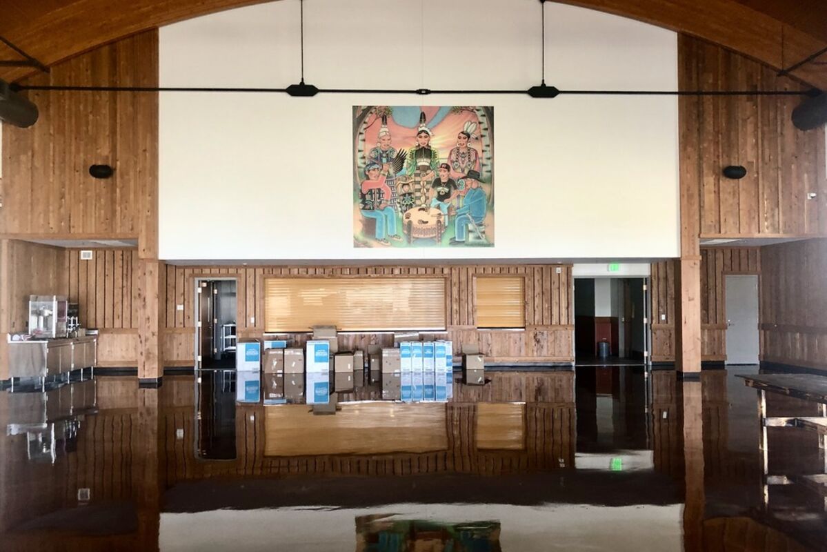 Interior gathering space at Red Lake Community Center